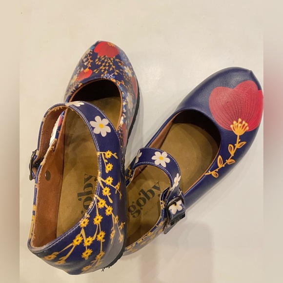 Goby Vegan Faux Leather Ballerinas Shoes WGBL207 HANDMADE Mary Janes Oxford - Picture 7 of 14